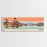 Honey Lake California Framed Canvas Print, Panoramic Art, Midcentury Modern, Pop Art, Living Room Wall Art, Travel Poster, Nature Decor