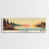 Hottah Lake Northwest Territories Framed Canvas Print, Panoramic Wall Art, Midcentury Modern, Pop Art, Bedroom Decor, Travel Poster, Home Decor