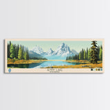 Jenny Lake Wyoming Framed Canvas Print, Panoramic Wall Art, Midcentury Modern, Pop Art, Living Room Decor, Travel Poster, Bedroom Art