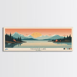 Kaghasuk Lake Alaska Framed Canvas Print, Panoramic Wall Art, Midcentury Modern, Pop Art, Bedroom Art, Travel Poster, Home Decor