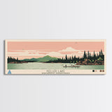 Keller Lake Northwest Territories Framed Canvas Print, Panoramic Art, Midcentury Modern, Pop Art, Living Room Wall Art, Travel Poster, Lake House Art