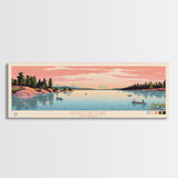 Keystone Lake Oklahoma Framed Canvas Print, Panoramic Art, Midcentury Modern, Pop Art, Living Room Decor, Travel Poster, Artistic Decor