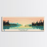 Kingsmere Lake Saskatchewan Framed Canvas Print, Panoramic Wall Art, Midcentury Modern, Pop Art, Bedroom Art, Travel Poster, Home Decor