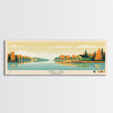 Knee Lake Manitoba Framed Canvas Print, Panoramic Wall Art, Midcentury Modern, Pop Art, Bedroom Art, Travel Poster, Lake House Art