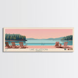 Lake Allatoona Georgia Framed Canvas Print, Panoramic Wall Art, Midcentury Modern, Pop Art, Living Room Decor, Travel Poster, Bedroom Art