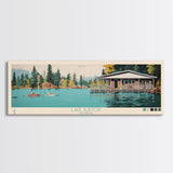 Lake Burton Georgia Framed Canvas Print, Panoramic Wall Art, Midcentury Modern, Pop Art, Bedroom Decor, Travel Poster, Living Room Art