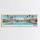 Lake Havasu Arizona Framed Canvas Print, Panoramic Wall Art, Midcentury Modern, Pop Art, Lake House Decor, Travel Poster, Living Room Art