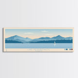 Lake Memphremagog Vermont Framed Canvas Print, Panoramic Wall Art, Midcentury Modern, Pop Art, Bedroom Art, Travel Poster, Lake House Decor