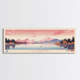 Lake Minchumina Alaska Framed Canvas Print, Panoramic Wall Art, Midcentury Modern, Pop Art, Bedroom Art, Travel Poster, Lake House Decor