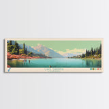 Lake Sabrina California Framed Canvas Print, Panoramic Wall Art, Midcentury Modern, Pop Art, Bedroom Art, Travel Poster, Lake House Decor