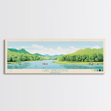 Lake Taneycomo Missouri Framed Canvas Print, Panoramic Wall Art, Midcentury Modern, Pop Art, Bedroom Art, Travel Poster, Lake House Decor