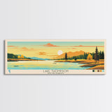 Lake Thompson South Dakota Framed Canvas Print, Panoramic Wall Art, Midcentury Modern, Pop Art, Bedroom Art, Travel Poster, Lake House Decor