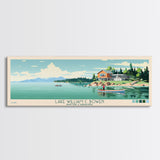 Lake William C. Bowen, South Carolina Panoramic Wall Art Framed Canvas Print, Midcentury Modern, Pop Art, Home Decor, Travel Poster, Bedroom Art