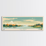 Lake Wingra, Wisconsin Panoramic Wall Art Framed Canvas Print, Midcentury Modern, Pop Art, Home Decor, Travel Poster, Bedroom Art