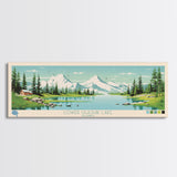 Lower Ugashik Lake, Alaska Panoramic Wall Art Framed Canvas Print, Midcentury Modern, Pop Art, Home Decor, Travel Poster, Bedroom Art