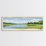 Malvern Lake, Kansas Panoramic Wall Art Framed Canvas Print, Midcentury Modern, Pop Art, Home Decor, Travel Poster, Living Room Art