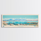 Mono Lake, California Framed Canvas Print, Panoramic Wall Art, Midcentury Modern, Pop Art, Home Decor, Travel Poster, Bedroom Art