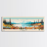 Naknek Lake, Alaska Framed Canvas Print, Panoramic Wall Art, Midcentury Modern, Pop Art, Home Decor, Travel Poster, Living Room Art