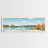 Newark Reservoir, Delaware Framed Canvas Print, Panoramic Wall Art, Midcentury Modern, Pop Art, Home Decor, Travel Poster, Bedroom Art