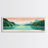 Nolin River Lake, Kentucky Framed Canvas Print, Panoramic Wall Art, Midcentury Modern, Pop Art, Home Decor, Travel Poster, Bedroom Art