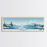 Nuyakuk Lake, Alaska Framed Canvas Print, Panoramic Wall Art, Midcentury Modern, Pop Art, Home Decor, Travel Poster, Bedroom Art