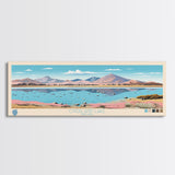 Overland Lake, Nevada Framed Canvas Print, Panoramic Wall Art, Midcentury Modern, Pop Art, Home Decor, Travel Poster, Bedroom Art