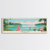 Pickwick Lake, Alabama Framed Canvas Print, Home Decor, Midcentury Modern Art, Panoramic Travel Poster, Wall Art, Pop Art