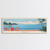 Sardis Lake, Mississippi Framed Canvas Print, Panoramic Wall Art, Midcentury Modern Decor, Bedroom Art, Pop Art, Travel Poster