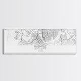 Panoramic Nashville City Map, Tennessee Art, Map Print, Minimalist Wall Art, Canvas Art, Housewarming Gift, Street Map Art, Closing Gift