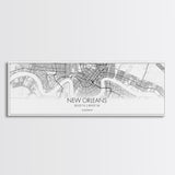 Panoramic New Orleans City Map, Louisiana Art, Map Print, Minimalist Wall Art, Canvas Art, Housewarming Gift, Street Map Art, Closing Gift