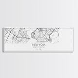 Panoramic New York City Map, New York Art, Map Print, Minimalist Wall Art, Canvas Art, Housewarming Gift, Street Map Art, Closing Gift