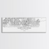 Panoramic North Las Vegas City Map, Nevada Art, Map Print, Minimalist Wall Art, Canvas Art, Housewarming Gift, Street Map Art, Closing Gift