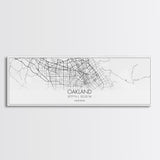 Panoramic Oakland City Map, California Art, Map Print, Minimalist Wall Art, Canvas Art, Housewarming Gift, Street Map Art, Closing Gift