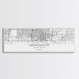 Panoramic Oklahoma City Map, Oklahoma Art, Map Print, Minimalist Wall Art, Canvas Art, Housewarming Gift, Street Map Art, Closing Gift