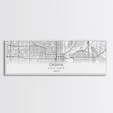 Panoramic Omaha City Map, Nebraska Art, Map Print, Minimalist Wall Art, Canvas Art, Housewarming Gift, Street Map Art, Closing Gift