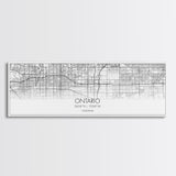 Panoramic Ontario City Map, California Art, Map Print, Minimalist Wall Art, Canvas Art, Housewarming Gift, Street Map Art, Closing Gift