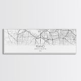 Panoramic Plano City Map, Texas Art, Map Print, Minimalist Wall Art, Canvas Art, Housewarming Gift, Street Map Art, Closing Gift