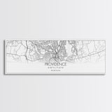 Panoramic Providence City Map, Rhode Island Art, Map Print, Minimalist Wall Art, Canvas Art, Housewarming Gift, Street Map Art, Closing Gift