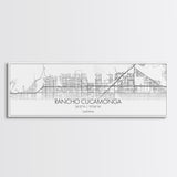 Panoramic Rancho Cucamonga City Map, California Art, Map Print, Minimalist Wall Art, Canvas Art, Housewarming Gift, Street Map, Closing Gift