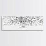 Panoramic Rome City Map, Italy Art, Map Print, Minimalist Wall Art, Canvas Art, Housewarming Gift, Street Map Art, Closing Gift