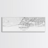 Panoramic Sacramento City Map, California Art, Map Print, Minimalist Wall Art, Canvas Art, Housewarming Gift, Street Map Art, Closing Gift