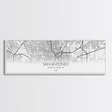 Panoramic San Antonio City Map, Texas Art, Map Print, Minimalist Wall Art, Canvas Art, Housewarming Gift, Street Map Art, Closing Gift