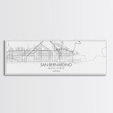 Panoramic San Bernardino City Map, California Art, Map Print, Minimalist Wall Art, Canvas Art, Housewarming Gift, Street Map, Closing Gift