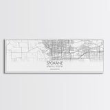 Panoramic Spokane City Map, Washington Art, Map Print, Minimalist Wall Art, Canvas Art, Housewarming Gift, Street Map Art, Closing Gift