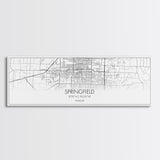 Panoramic Springfield City Map, Missouri Art, Map Print, Minimalist Wall Art, Canvas Art, Housewarming Gift, Street Map Art, Closing Gift