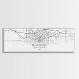 Panoramic Tallahassee City Map, Florida Art, Map Print, Minimalist Wall Art, Canvas Art, Housewarming Gift, Street Map Art, Closing Gift