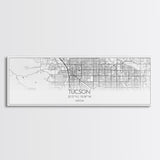 Panoramic Tucson City Map, Arizona Art, Map Print, Minimalist Wall Art, Canvas Art, Housewarming Gift, Street Map Art, Closing Gift