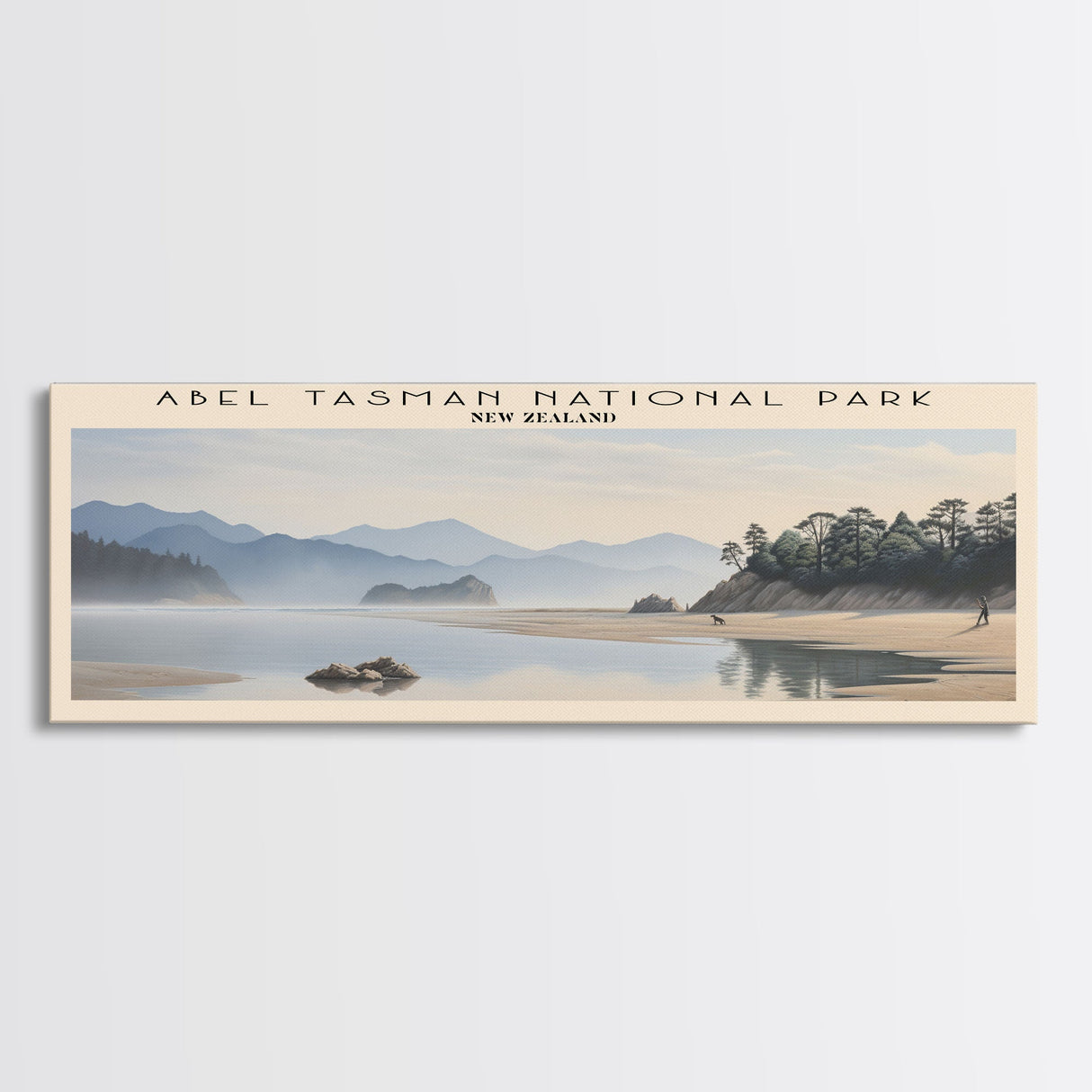 Abel Tasman National Park Travel Poster Print, Framed Canvas Print, New Zealand Travel Art, Wood Framed Art, Wall Hanging, Home Decor