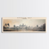 Angkor Wat Cambodia | Framed Travel Poster Canvas Print | Trendy Wall Art | Watercolor Painting | Living Room Art | Unique Art