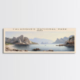 Calanques National Park COUNTRY | Framed Travel Poster Canvas Print | Trendy Wall Art | Watercolor Painting | Living Room Art | Unique Art